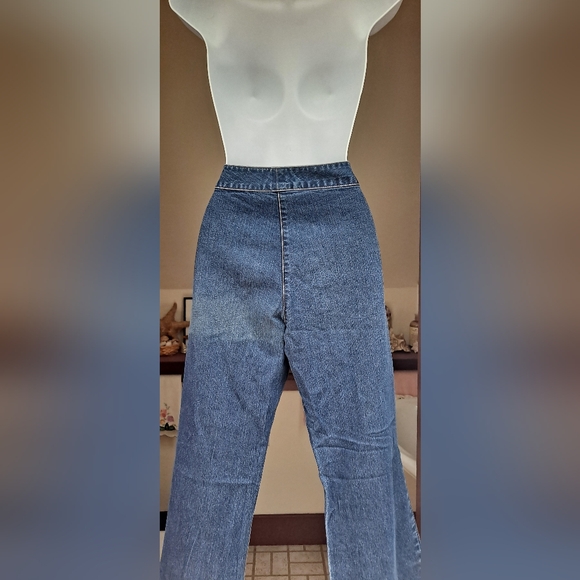 The Limited Jeans Drew Jeans Dark Blue Jeans Mid Rise EXTRA WIDE LEG Size 8 - Picture 11 of 13